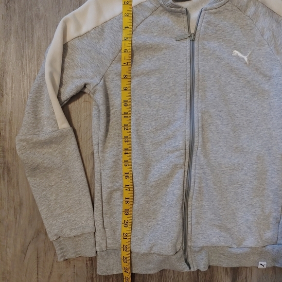 Puma Women's Jacket Size: Medium Light Grey Full Zip Pockets French Terry - Picture 10 of 11